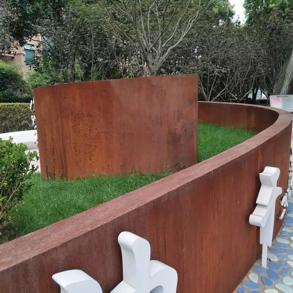 西青耐候钢板花园围边